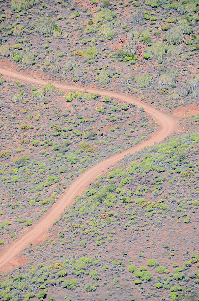istock Aerial View of a Desert Road 498955278