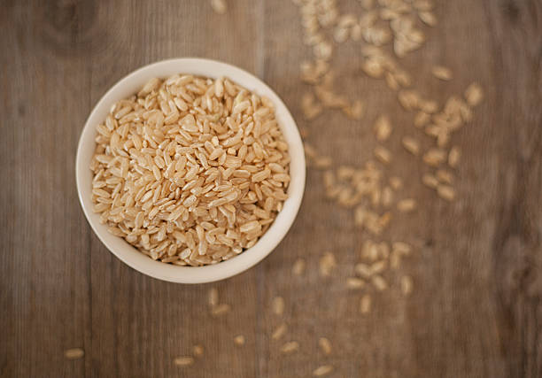 Brown rice stock photo