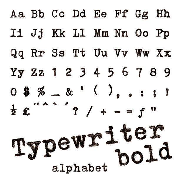 máquina de escrever ousado alfabeto. - typewriter - fotografias e filmes do acervo
