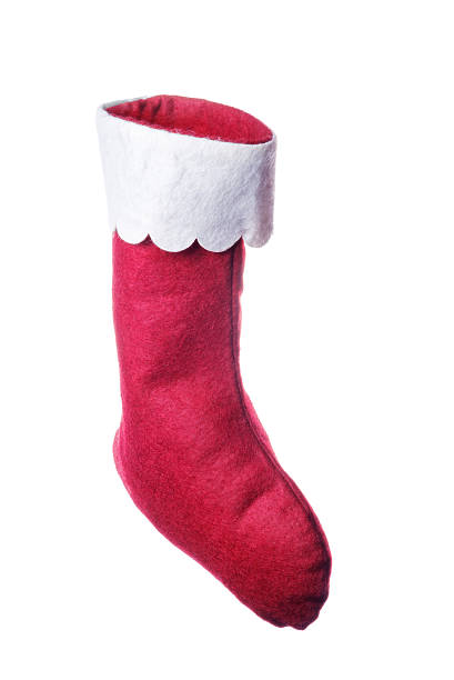 istock Red Santa sock isolated on white 498972550