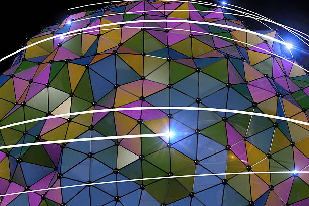 istock Abstract background colourful polygons with white stroke and lig 498973714