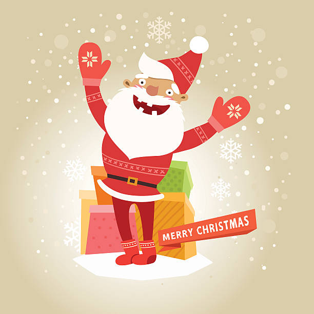ilustraciones, imágenes clip art, dibujos animados e iconos de stock de feliz navidad tarjeta de feliz navidad con las cajas de regalo divertido - christmas backgrounds christmas card part of