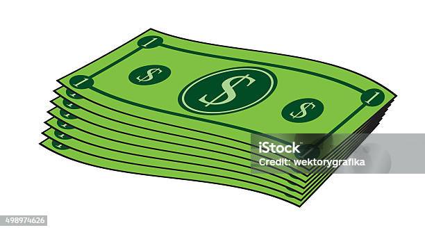 Cartoon Money Dollar Banknote Paper Bill Stock Illustration - Download Image Now - 2015, Banking, Business