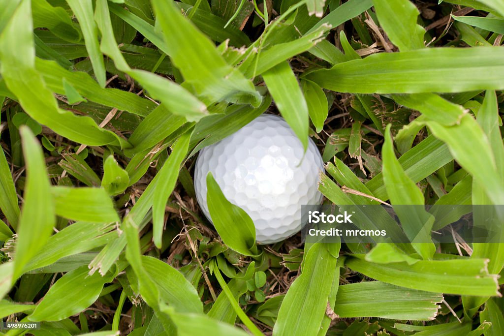 Branco Bola de Golfe cair em muito áspero - Royalty-free Adversidade Foto de stock