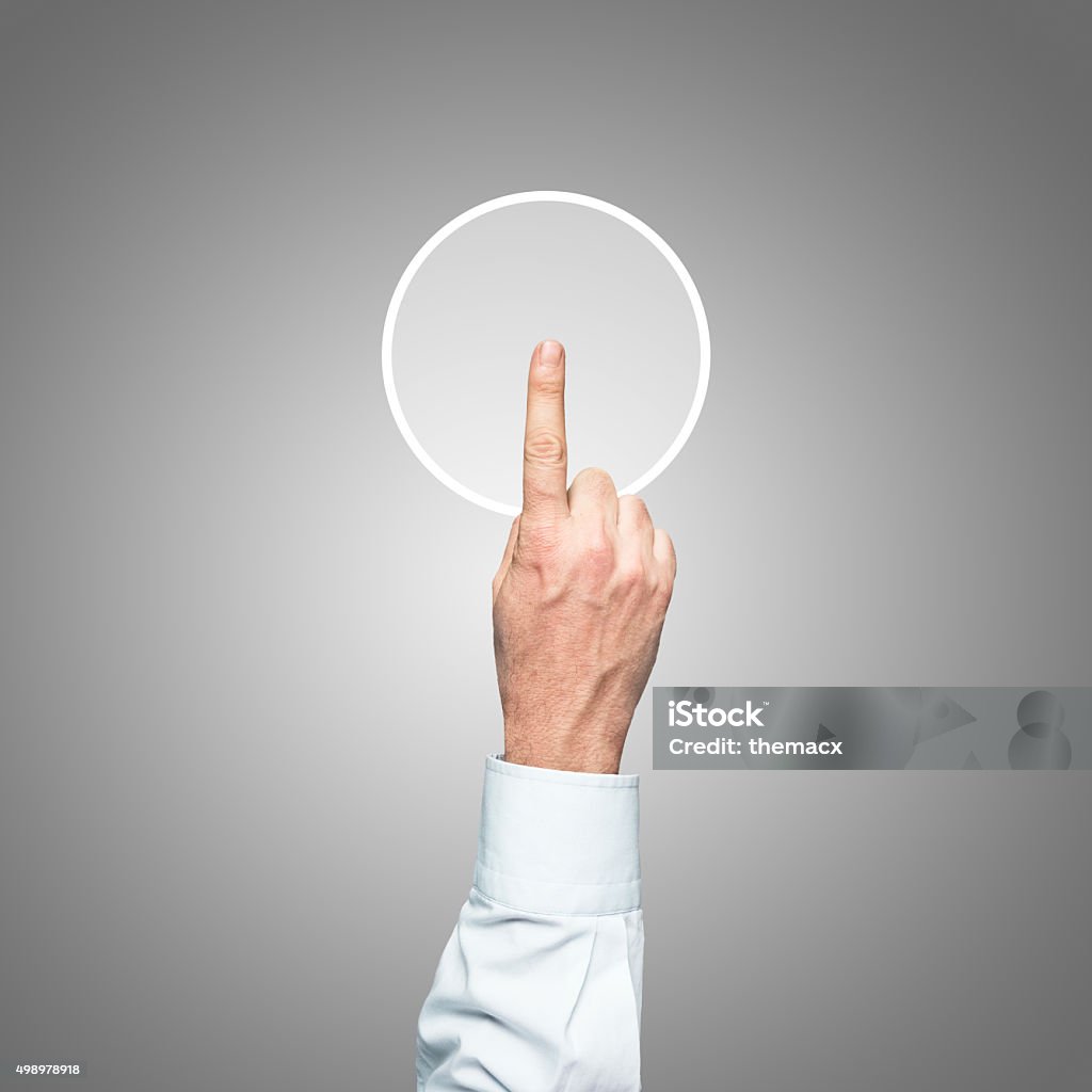 Touch Hand Visual Human Hand Touch On Circle Visual Screen Stock Photo - Download Image ...
