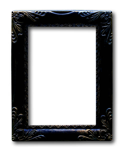 istock old black antique vintage  picture frames. Isolated on white bac 498980567