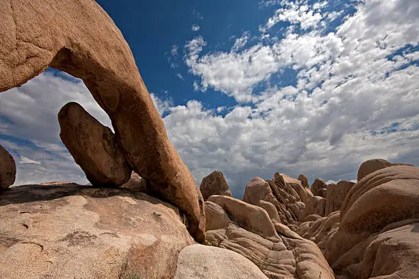 Photo of Arch Rock and beautiful sky, Joshua Tree National Park