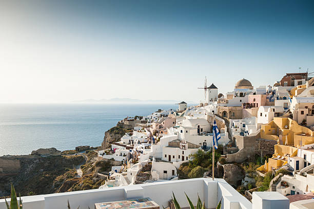 istock Sunset in Oia on Santorini island 498981669