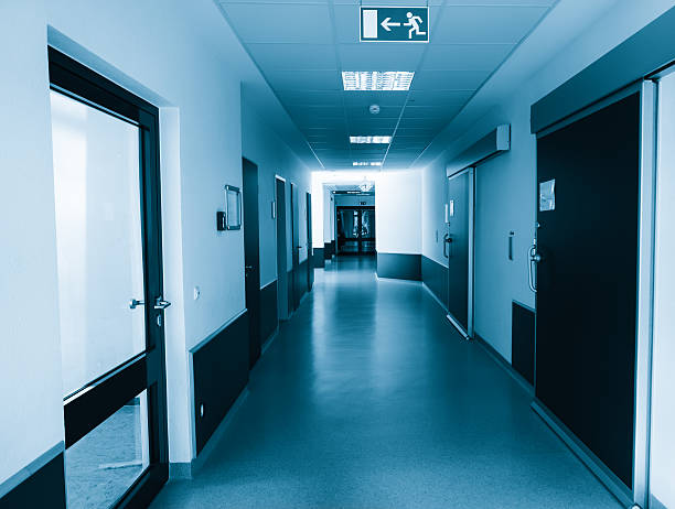 istock corridor in the hospital.  hospital interior architecture 498982653