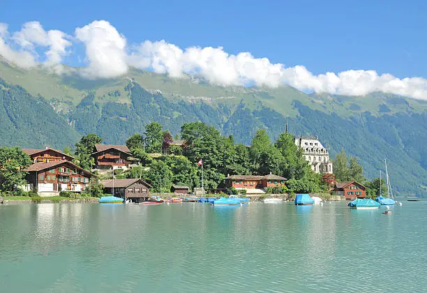 Village of Iseltwald at Lake Brienzersee,Berne Canton,Bernese Oberland near Interlaken,Switzerland