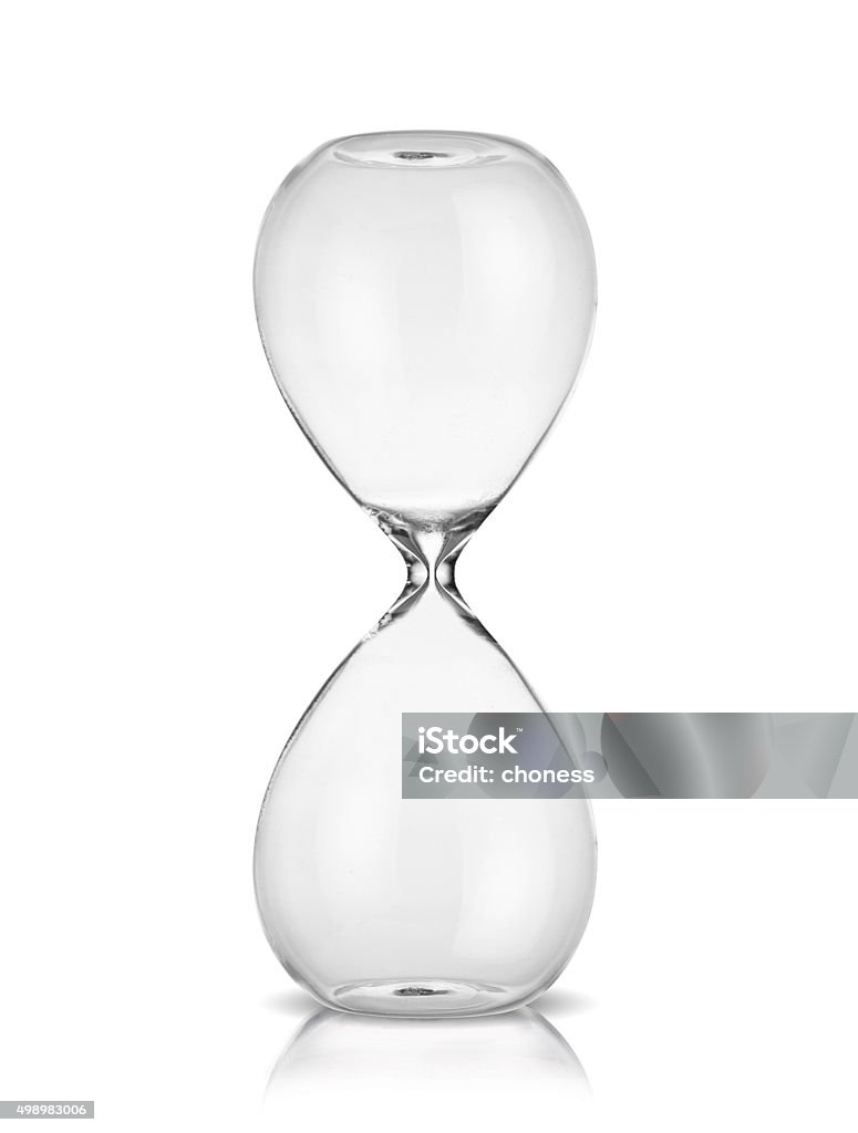 Empty hourglass Empty hourglass isolated on white background Hourglass Stock Photo