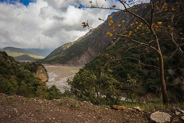 istock Scenic mountain autumn landscape with a river 498983856