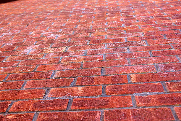 istock Image of modern red brick wall of house, looking upwards 498996365