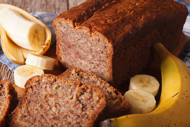 istock Homemade banana bread close-up on the table. horizontal 498996734