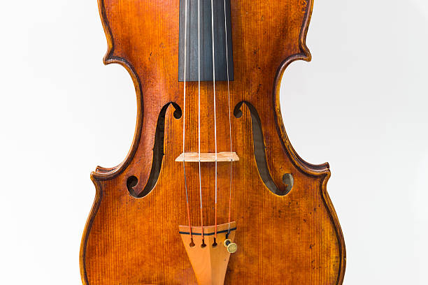 istock Antique violin isolated on the white background 498996993