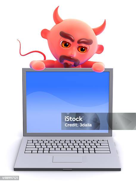 3 D Devil Laptop Stockfoto und mehr Bilder von Charakterkopf - Charakterkopf, Comic - Kunstwerk, Computer