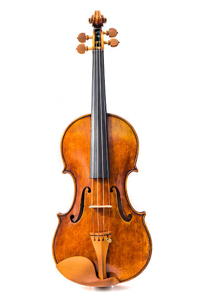 istock Antique violin isolated on the white background 498997287