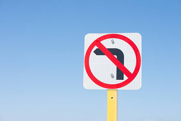 istock Left turn prohibited street sign 498998324