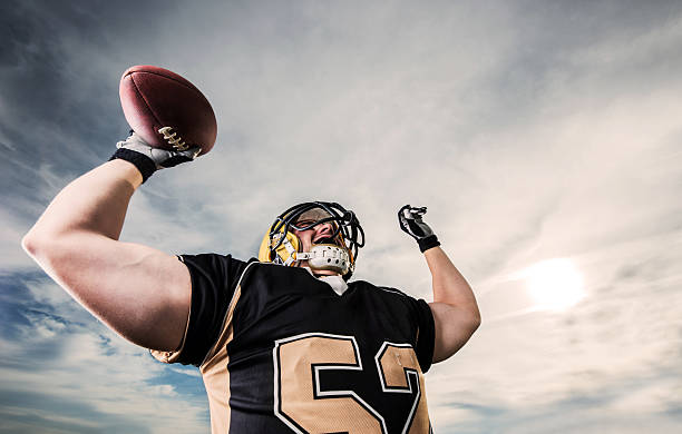 istock Cheerful American football player. 498999923