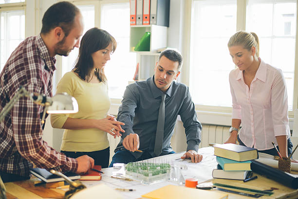 istock Start up business. Group of young architect at office 499001188