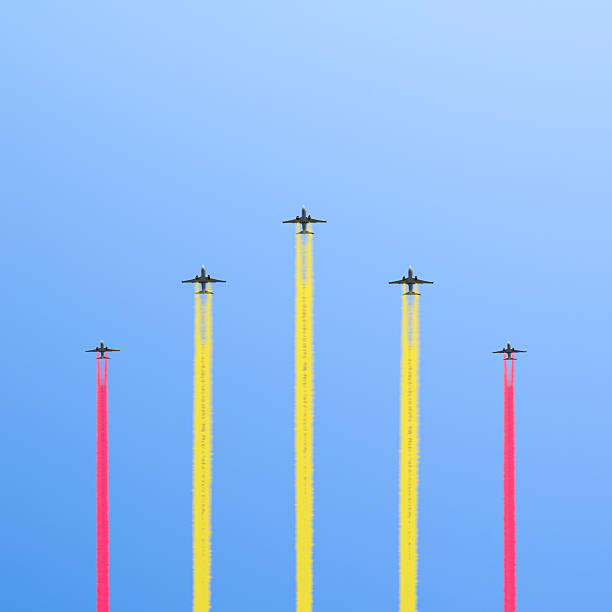 istock Flight of the five planes. 499002173