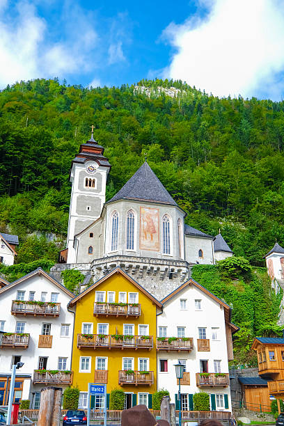 istock Scenic landscape view of Hallstatt, Austria 499005488