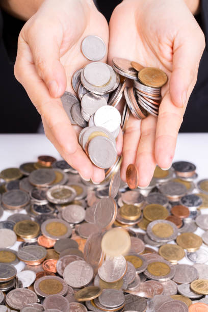 istock Stock Photo: Women use hands for cover her money 499007256