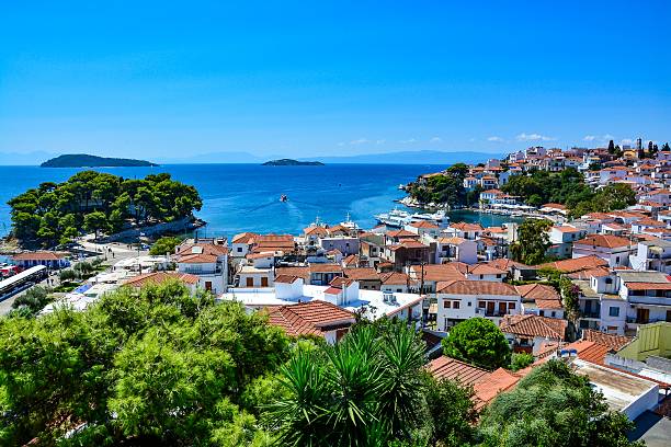 istock Beautiful harbour in Skiathos, Sporades, Greece 499007548