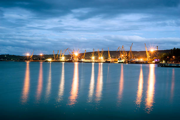 Sea port of Feodosia in the evening Sea port of Feodosia in the evening feodosiya stock pictures, royalty-free photos & images