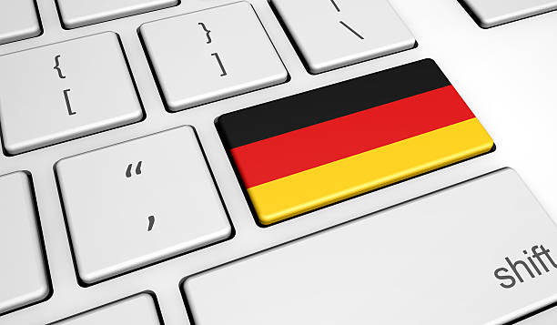 German Flag On Computer Key stock photo