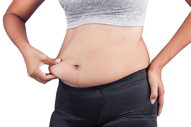 istock Women body fat belly front view 499019284