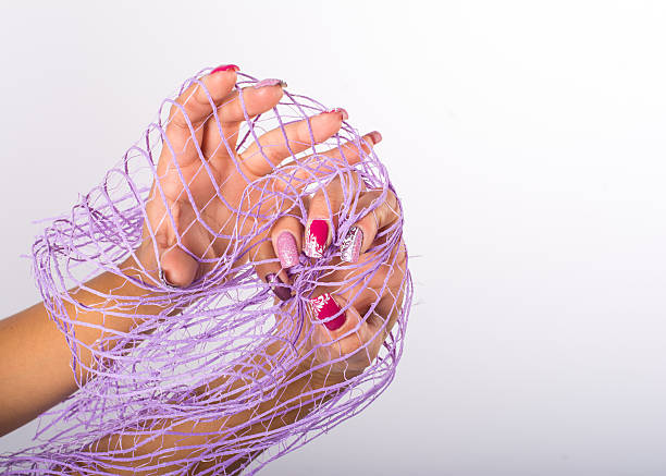 istock Purple nail art 499020404