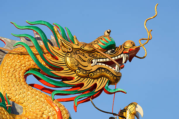 istock Golden dragon on pole 499020750