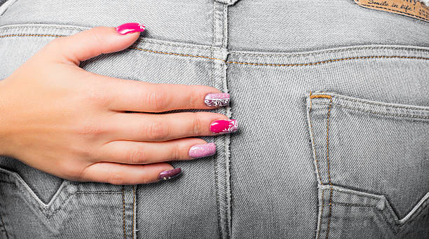 istock nail art and texture of jeans 499020832