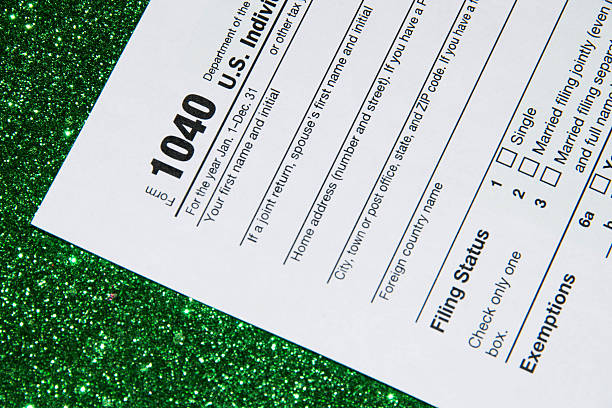istock IRS Tax Return Form 1040 Close UP 499020866