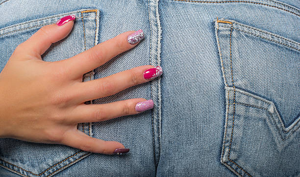 istock nail art and texture of jeans 499020912