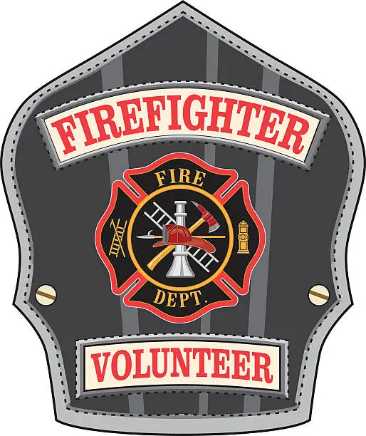 Vector illustration of Firefighter Volunteer Badge