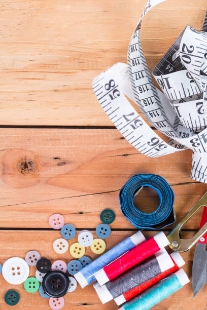 istock Yarn scissors ,measuring tape and Yarn Sewing 499021088