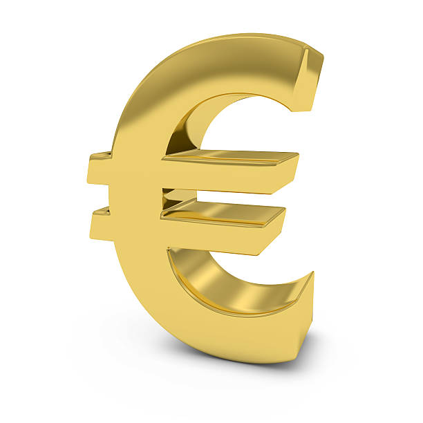 istock Shiny Gold Euro Symbol Isolated on White Background 499021398
