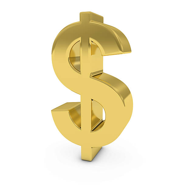 istock Shiny Gold Dollar Symbol Isolated on White Background 499021422