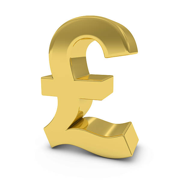 istock Shiny Gold Pound Symbol Isolated on White Background 499021448
