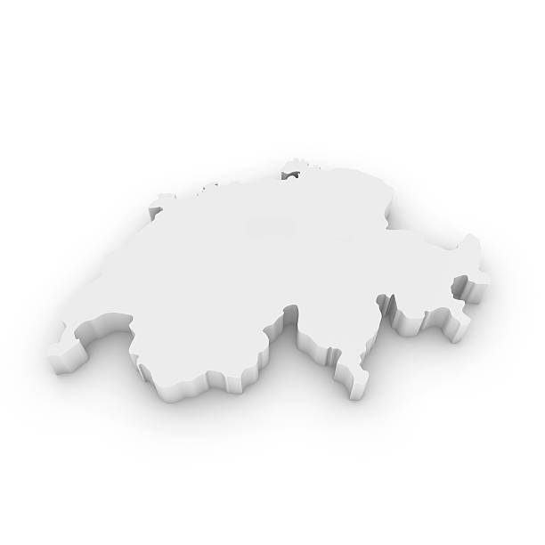 istock White 3D Outline of Switzerland Isolated on White 499021676