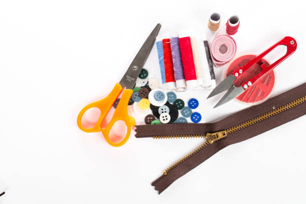 istock Yarn scissors ,measuring tape and Yarn Sewing 499022626