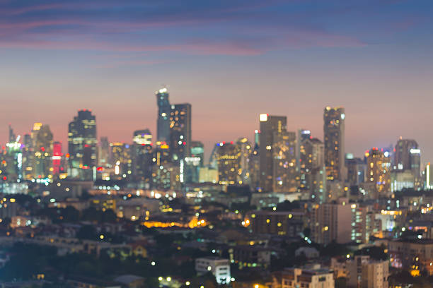 istock Big city blurred bokeh lights background 499023920
