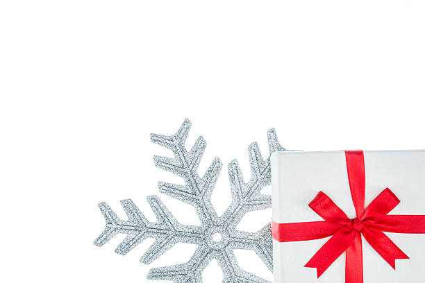 istock white color gift box for holiday event silk wrap snowflake 499024092