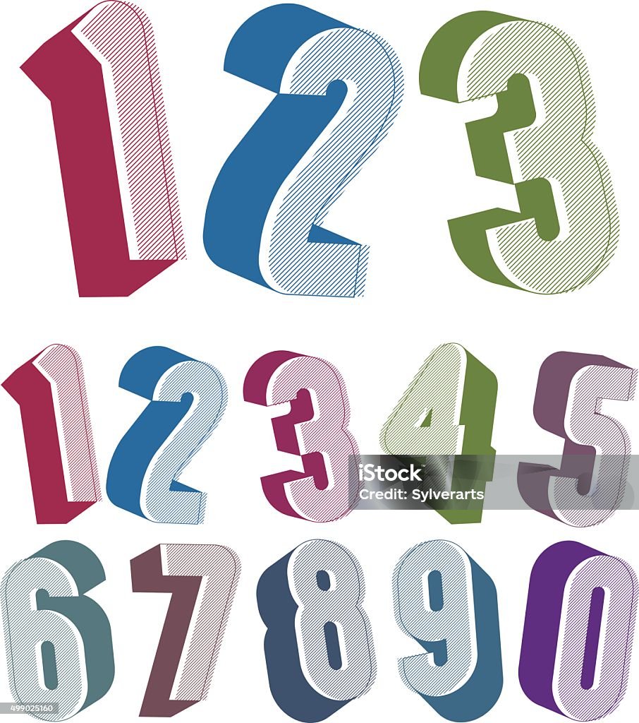 3d Numbers Set Made With Round Shapes Stock Illustration - Download ...