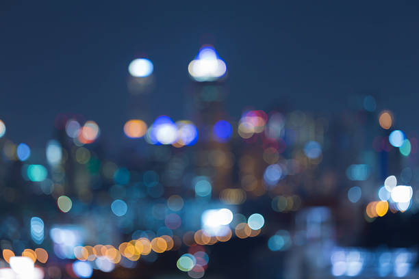 istock Abstract blurred bokeh lights cityscape 499025374