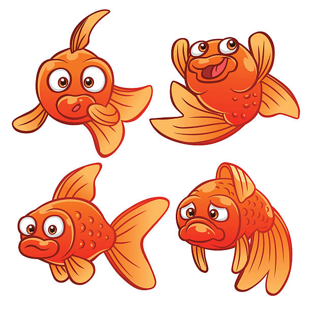 Gold Fish Emotions Stock Illustration - Download Image Now - Fish,  Goldfish, Cartoon - iStock