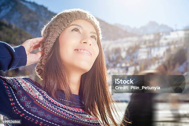 Beauty Asian Woman Going To Ice Skating Outdoor Stock Photo - Download Image Now - 2015, Activity, Adult