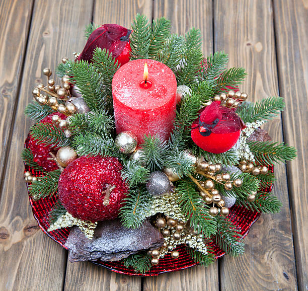 istock traditional Christmas decorations of trees 499026988
